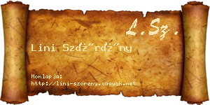 Lini Szörény névjegykártya